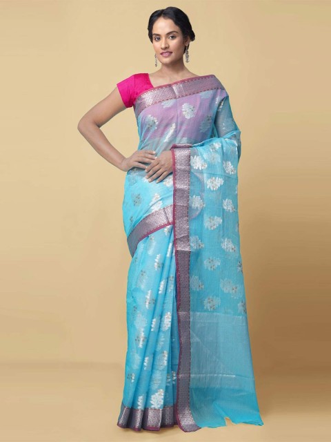 

Unnati Silks Blue Ethnic Motifs Zari Brasso Kota Saree