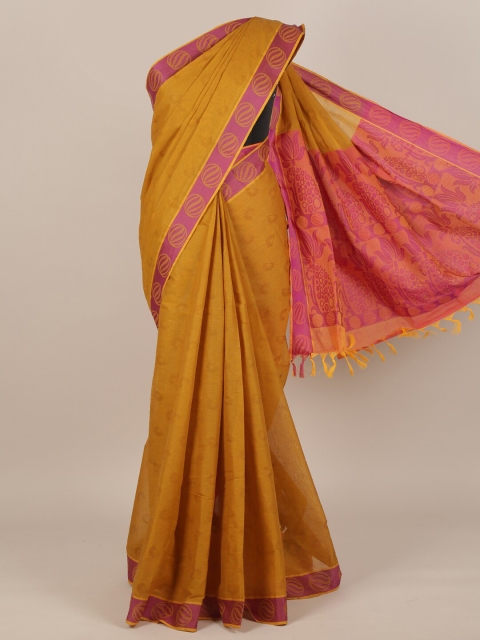

Pothys Mustard Ethnic Motifs Pure Cotton Saree