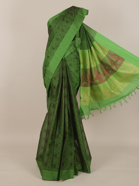 

Pothys Green & Maroon Ethnic Motifs Pure Cotton Saree