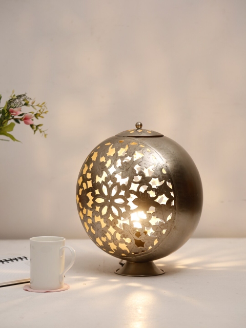 

Fabindia Silver & White Self Design Classic Country Fazal Cutwork Table Lamp