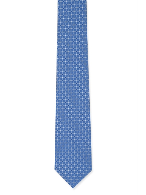 

Peter England Men Blue & White Woven Design Broad Tie