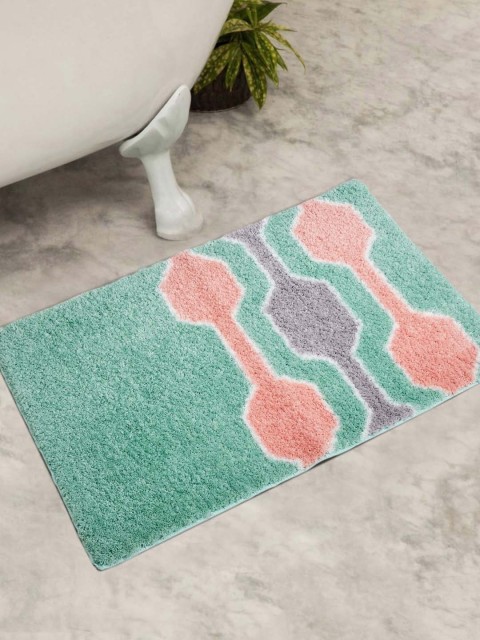 

Home Centre Green & Grey Printed Bath Rugs