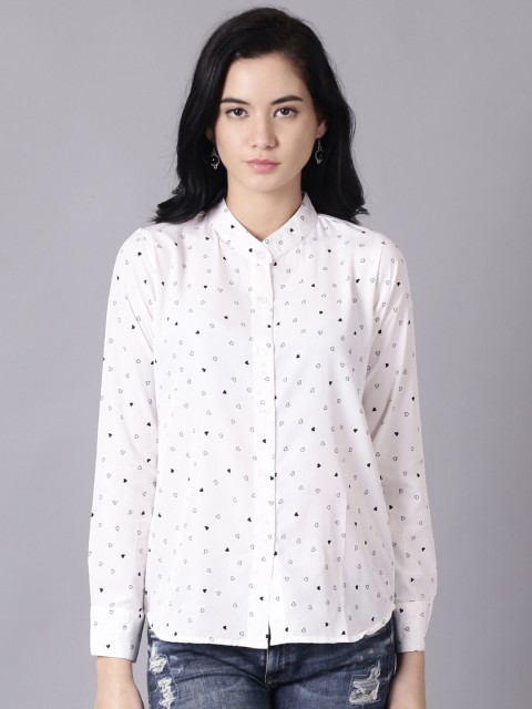 

AASI - HOUSE OF NAYO Women Off White Printed Casual Shirt