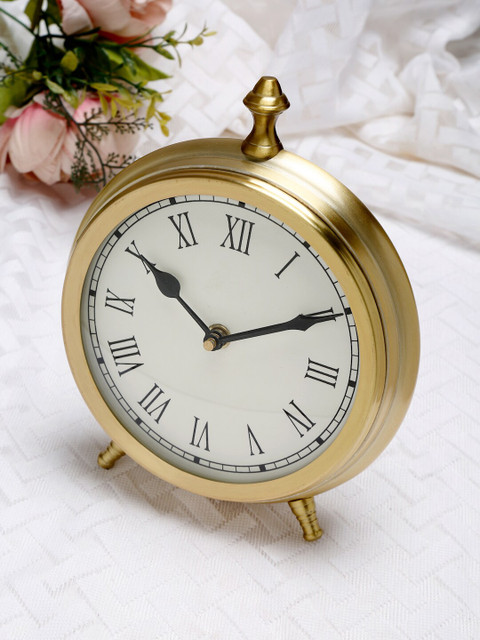 

Fabindia Gold & White Contemporary Table Clock