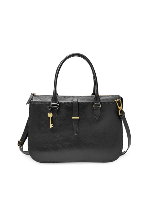 

Fossil Black Leather Structured Handheld Bag