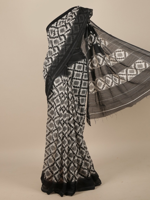 

Pothys White & Black Jute Silk Saree