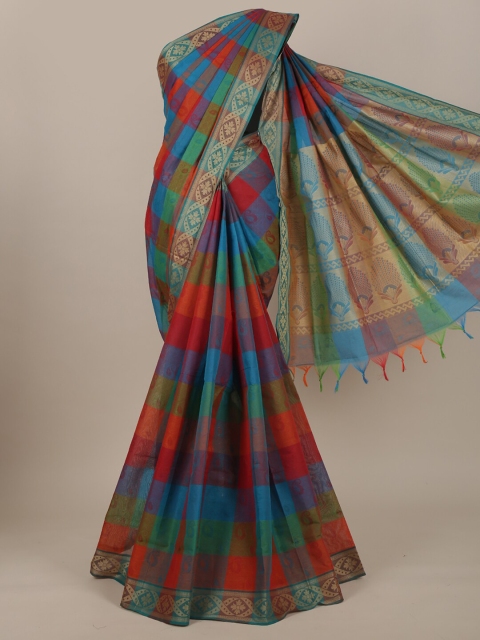 

Pothys Multi Checked Pure Cotton Saree