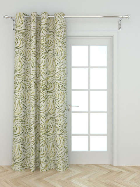 

Home Centre Off White & Green Floral Black Out Door Curtain