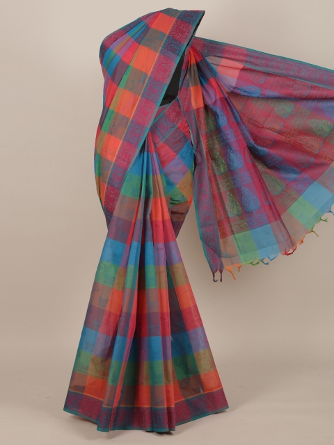 

Pothys Multicoloured Checked Pure Cotton Saree, Multi