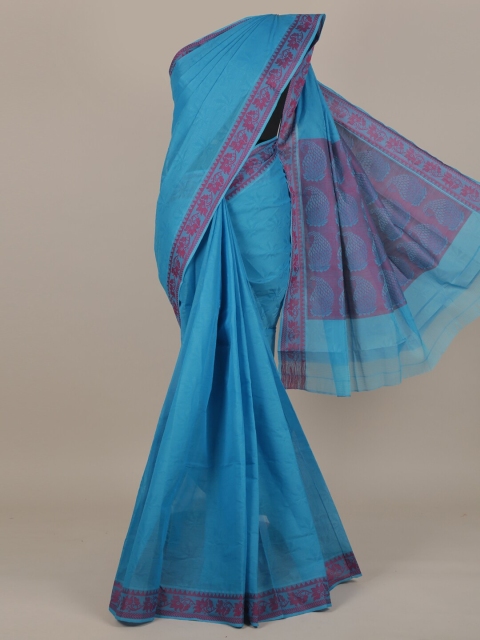 

Pothys Blue & Pink Pure Cotton Saree
