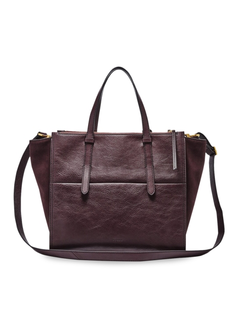 

Fossil Purple Leather Oversized Shopper Shoulder Bag