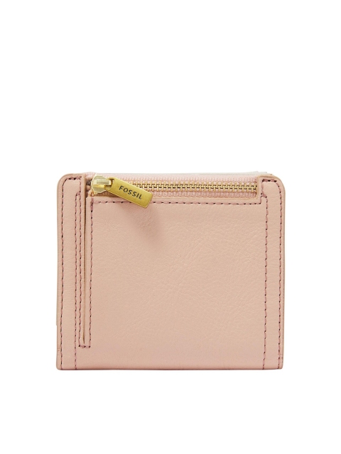 

Fossil Women Pink Solid Leather Two Fold Wallet