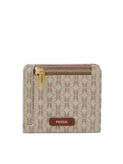 

Fossil Women Khaki Printed Fabric Two Fold Wallet