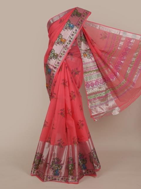 

Pothys Pink Floral Pure Cotton Saree