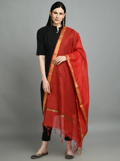 

Myshka Red & Gold-Toned Dupatta with Zari