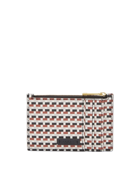 

Fossil Women Grey & Brown Printed Zip Around Wallet