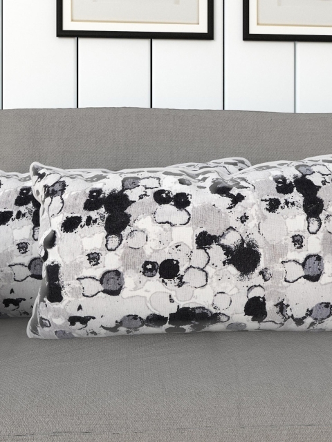 

Home Centre Black & White Set of 2 Geometric Rectangle Cushion Covers