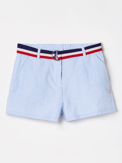 

Bossini Girls Blue Striped Mid-Rise Regular Shorts