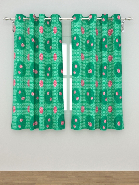 

Home Centre Green & Pink Set of 2 Geometric Window Curtain