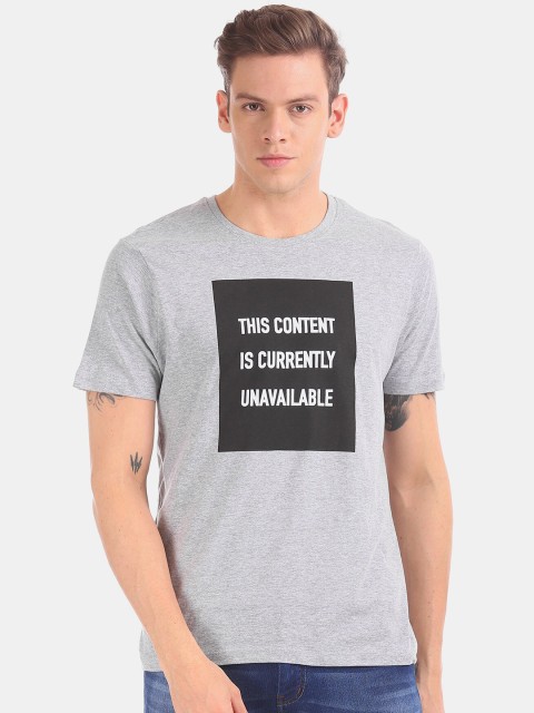 

Colt Men Grey Typography Printed T-shirt