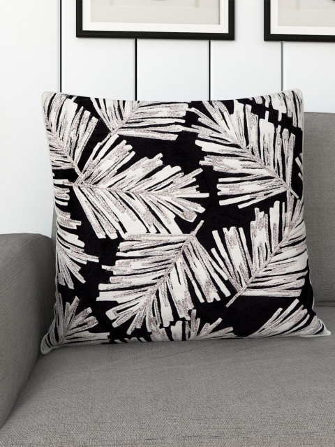 Home Centre Black & White Embroidered Square Cushion Covers
