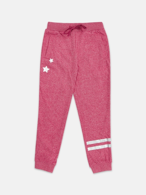 

Pantaloons Junior Girls Pink Melange Pure Cotton Joggers
