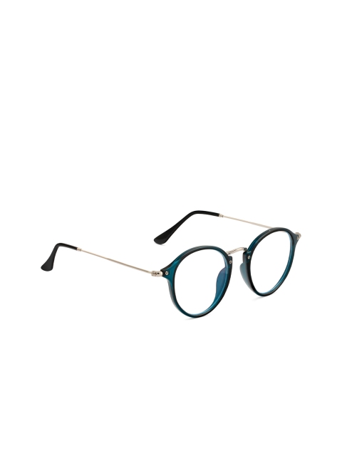 

ROYAL SON Unisex Clear Lens & Blue Round Sunglasses with UV Protected Lens, Transparent