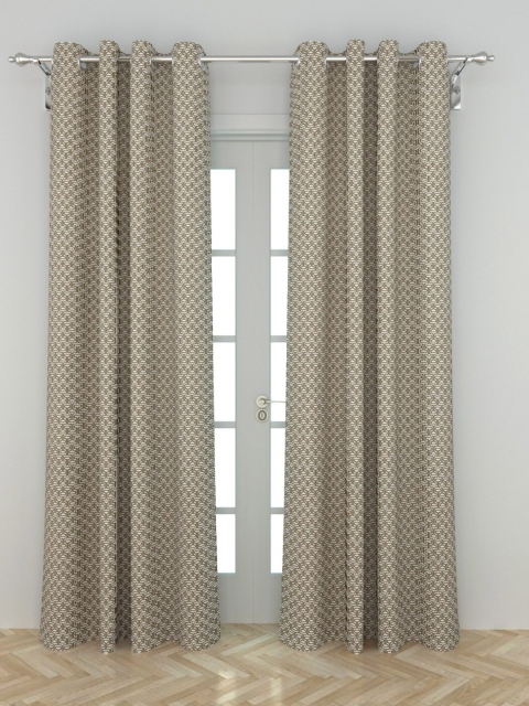 

Home Centre Beige & Off White Set of 2 Geometric Door Curtain