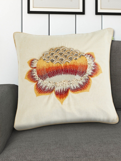 

Home Centre Beige & Red Embellished Square Cushion Covers