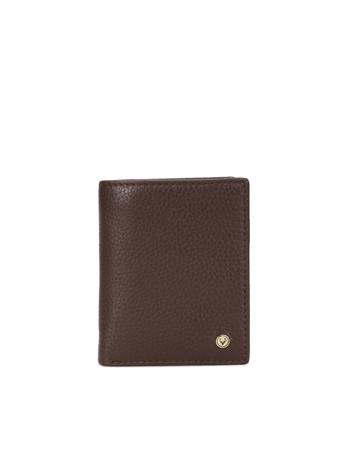 

Allen Solly Men Brown Textured Leather Two Fold Wallet