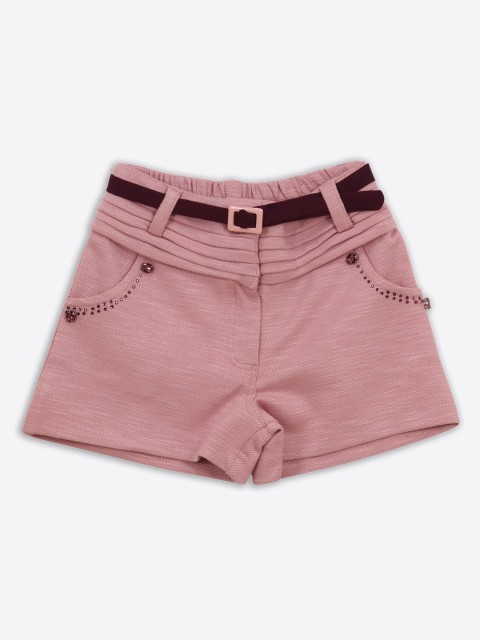 

CUTECUMBER Girls Pink Mid-Rise Regular Shorts