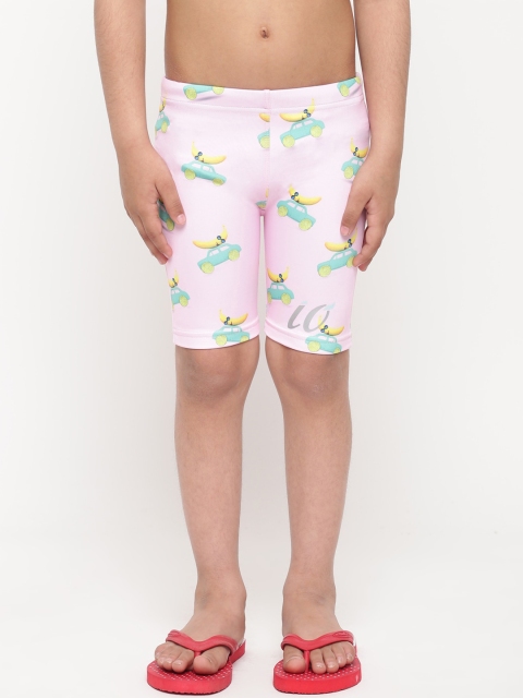 

iO Boys Pink & Green Printed Swim Shorts