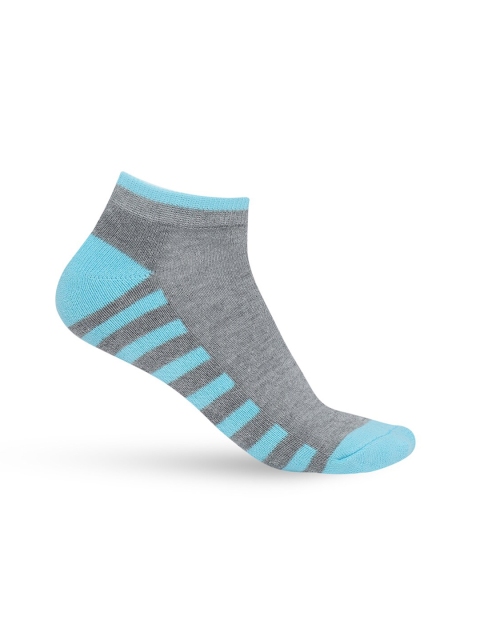 

Ajile by Pantaloons Women Grey & Blue Striped Ankle-Length Socks