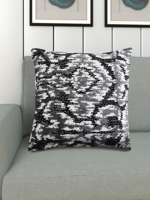 

Home Centre Black & White Abstract Velvet Square Cushion Covers