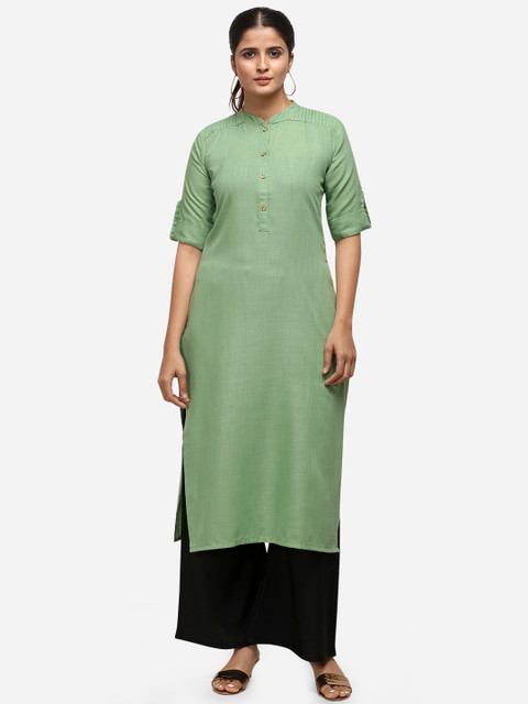 

SAADHVI Women Green Kurti with Palazzos