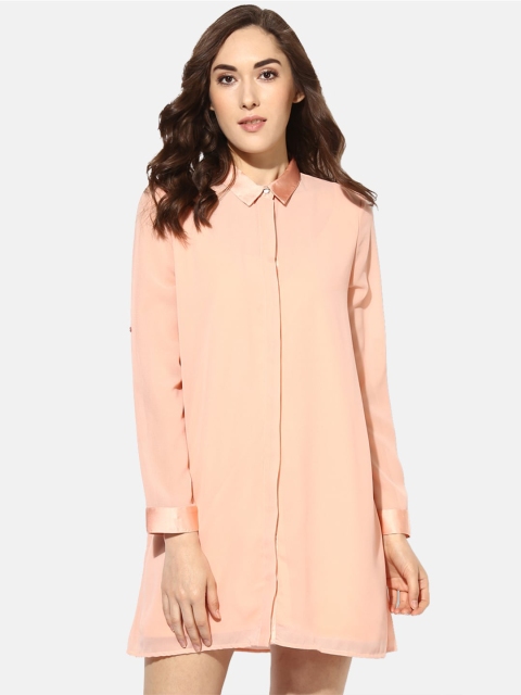

Kazo Peach Chiffon Shirt Dress