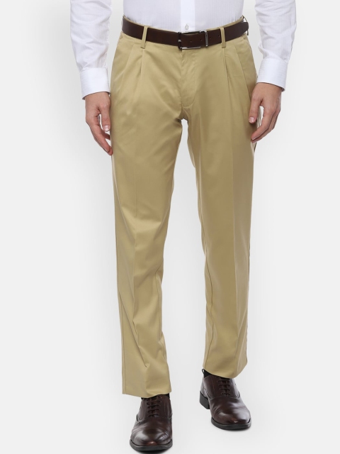 

Louis Philippe Men Beige Textured Formal Trousers Formal Trousers Formal Trousers