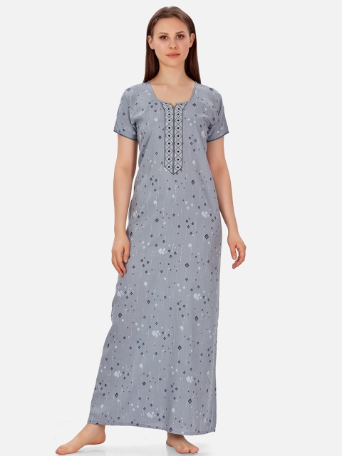 

Sand Dune Grey Printed Maxi Nightdress