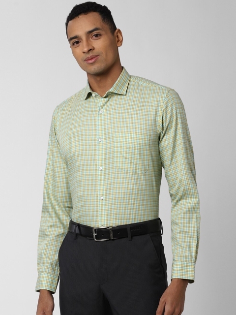 

Peter England Men Green Checked Casual Shirt