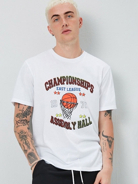 

FOREVER 21 Men White Printed T-shirt
