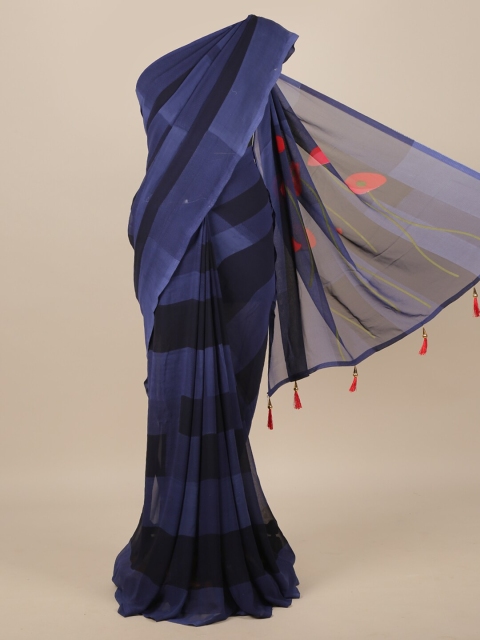 

Pothys Blue & Red Striped Saree