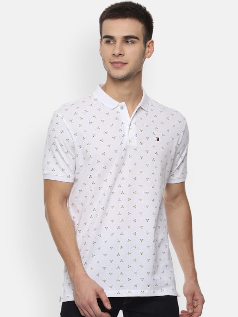 

Louis Philippe Sport Men White Printed Polo Collar Slim Fit T-shirt