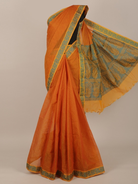 

Pothys Orange & Blue Pure Cotton Saree