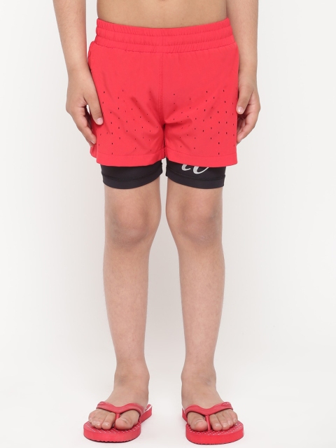 

iO Boys Red & Black Printed Swim Bottoms With Jammers