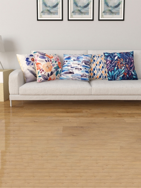 

Home Centre Blue & White Set of 5 Floral Square Cushion Covers
