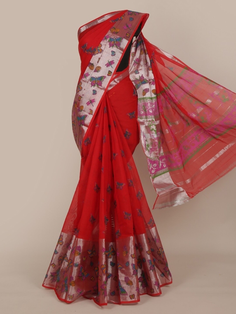 

Pothys Red Ethnic Motifs Pure Cotton Saree