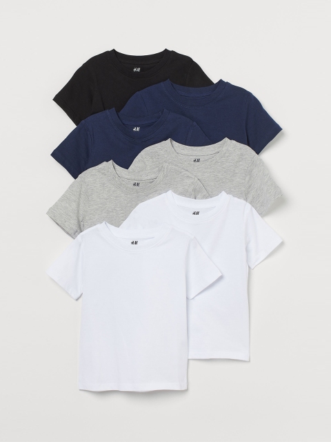 

H&M Boys 7-Pack Cotton T-shirts, White