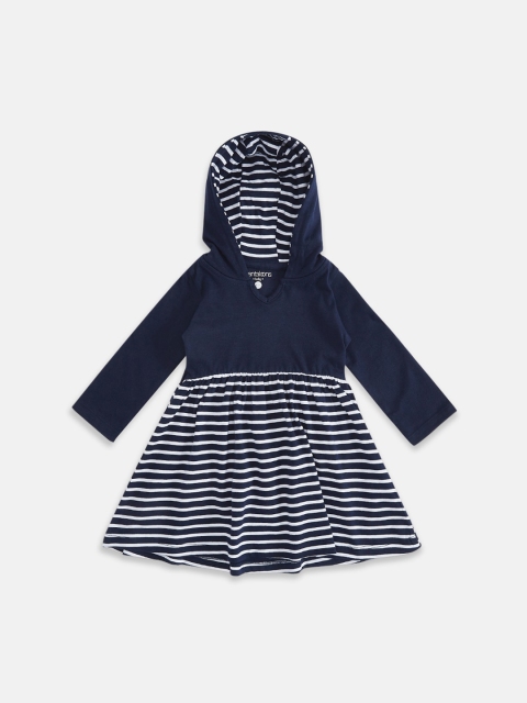

Pantaloons Baby Navy Blue & White Striped Dress