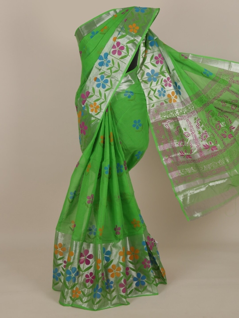 

Pothys Green & Pink Floral Pure Cotton Saree