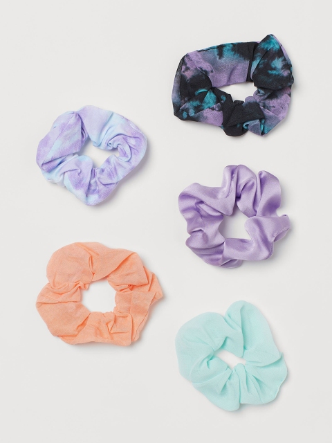 

H&M Girls Pack of 5 Scrunchies, Turquoise blue